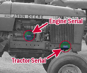 Deere 2640 tractor and engine serial numbers