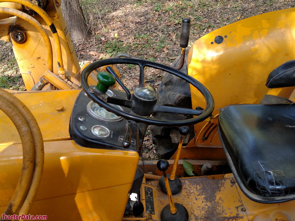 John Deere 401A operator station and controls.