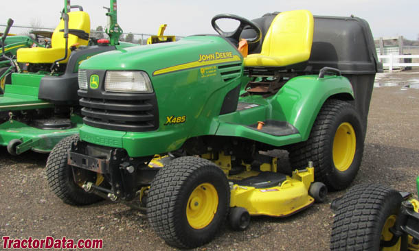 John Deere X485 left-front view