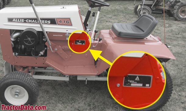 Allis Chalmers 416 serial number location