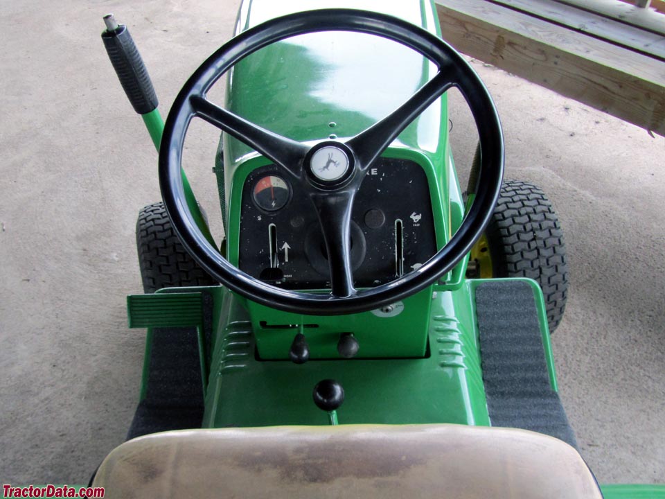 John Deere 112 operator station and controls.