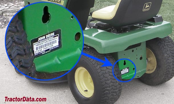 John Deere STX38 Black Deck serial number location