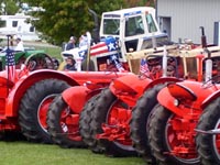 Case tractor lineup, including a Spirit of 76.