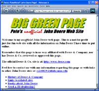 Pete's Big Green Page in 1997
