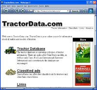 TractorData.com home page in 2000