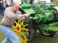 Starting a Waterloo Boy tractor