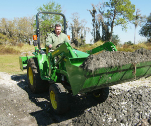 John Deere 3E tractor with loader