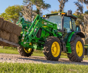 John Deere 5100E tractor with H240 front-end loader.