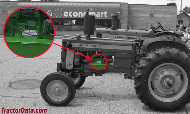 John Deere 420 serial number location