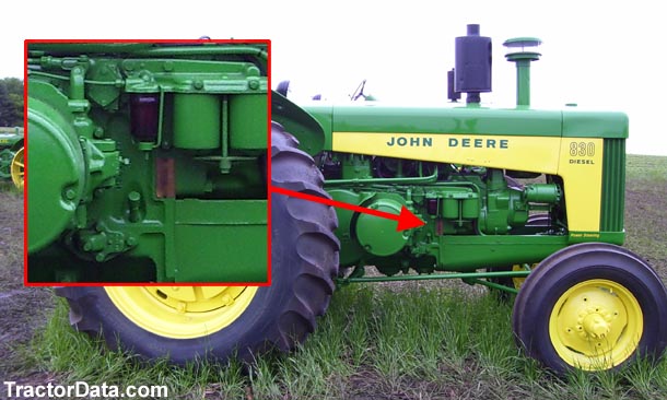 John Deere 830 serial number location
