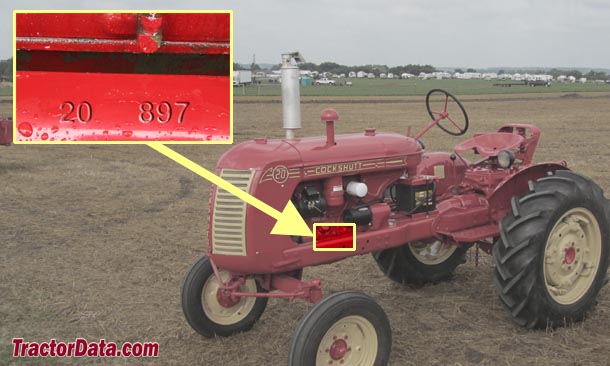 Cockshutt 20 serial number location
