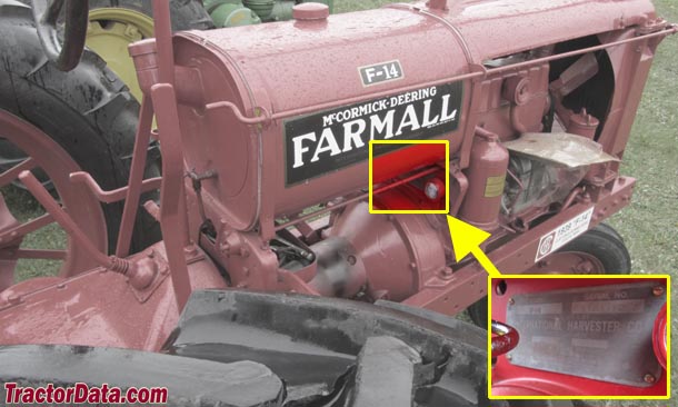 Farmall F-14 serial number location