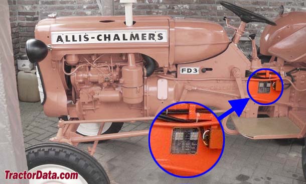 Allis Chalmers FD3 serial number location