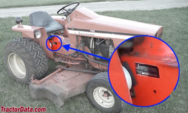 Allis Chalmers 720 serial number location