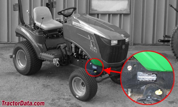 John Deere 1023E serial number location