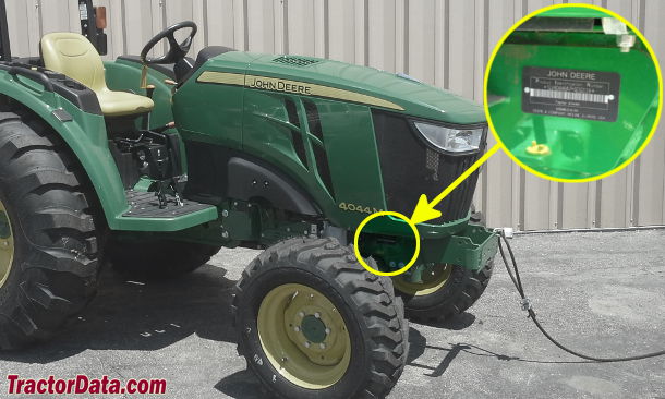 John Deere 4049M serial number location