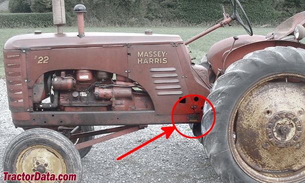 Massey-Harris 22 Standard serial number location
