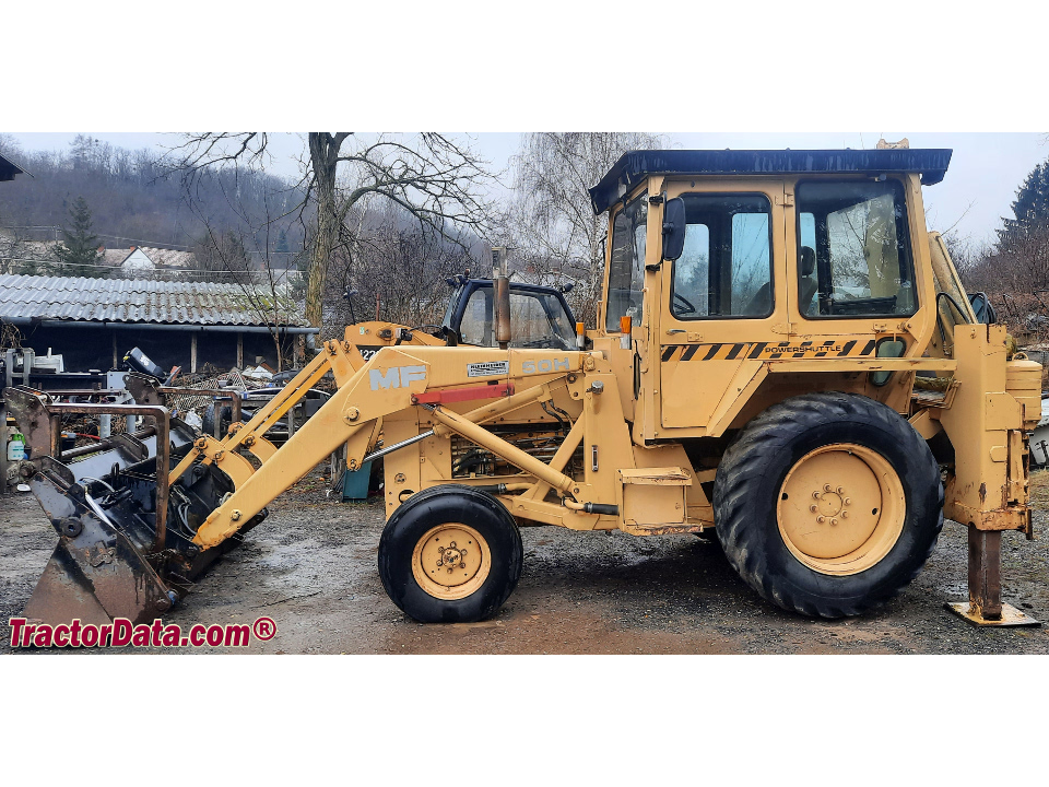 Massey Ferguson 50H backhoe tractor, left side.