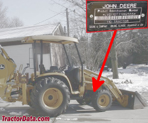 John Deere 110TLB serial number location