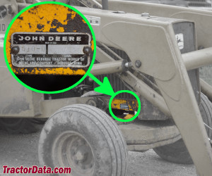 John Deere 410 serial number location