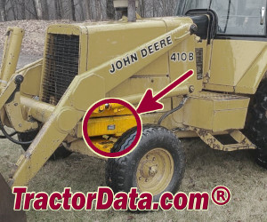 John Deere 410B serial number location