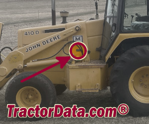 John Deere 410D serial number location