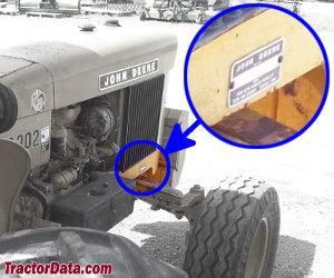 John Deere 302 serial number location