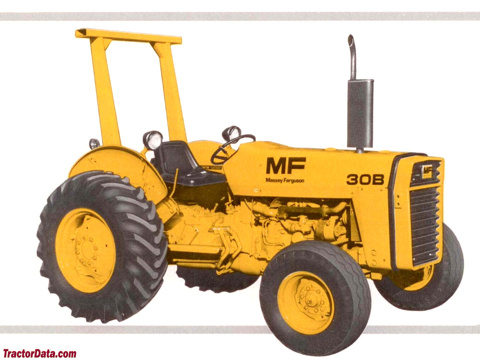 Massey Ferguson 30B with ROPS, marketing image.