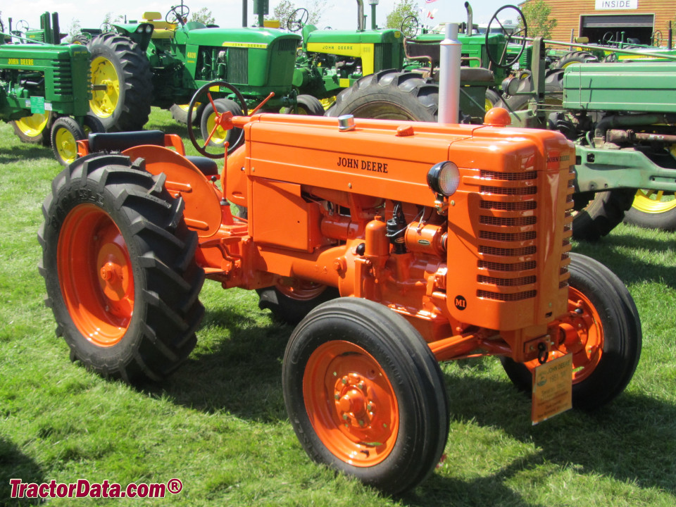 John Deere MI industrial tractor in orange.