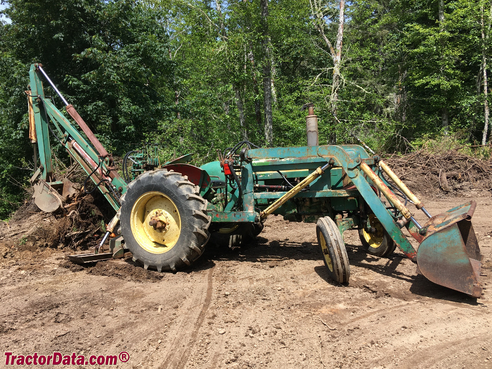 1957 John Deere 420W with Henry loader and backhoe.