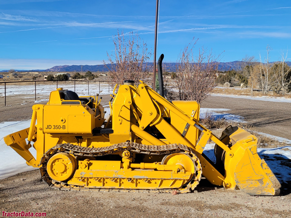 John Deere 350C crawler-loader, right side.