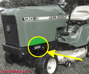 John Deere 130 serial number location