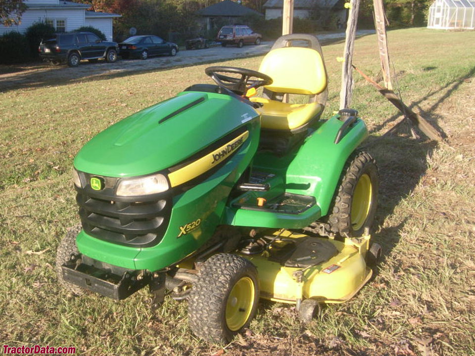 John Deere X520 with mower deck.