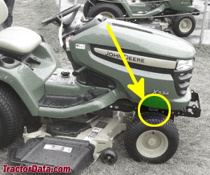 John Deere X534 serial number location