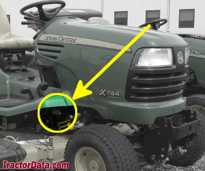 John Deere X744 serial number location