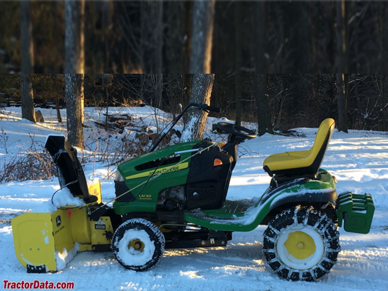 John Deere LA130 with snowblower.