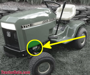 John Deere 165 serial number location