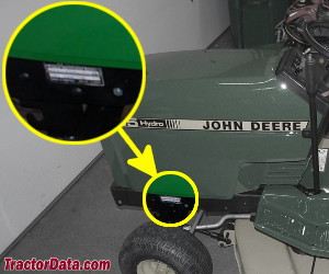 John Deere 185 serial number location