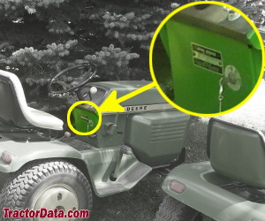 John Deere 210 serial number location