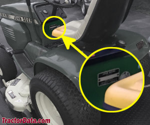 John Deere 214 serial number location