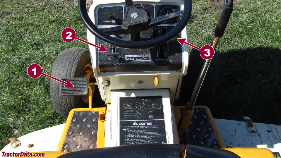 Cub Cadet 1250 transmission controls