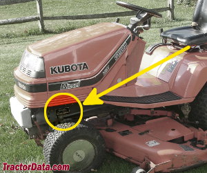 Kubota G1900 serial number location