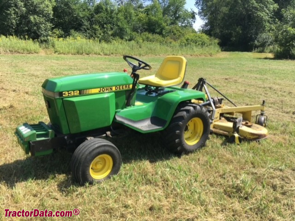 John Deere 332 with model 260 rear finish mower.