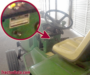 John Deere 420 serial number location