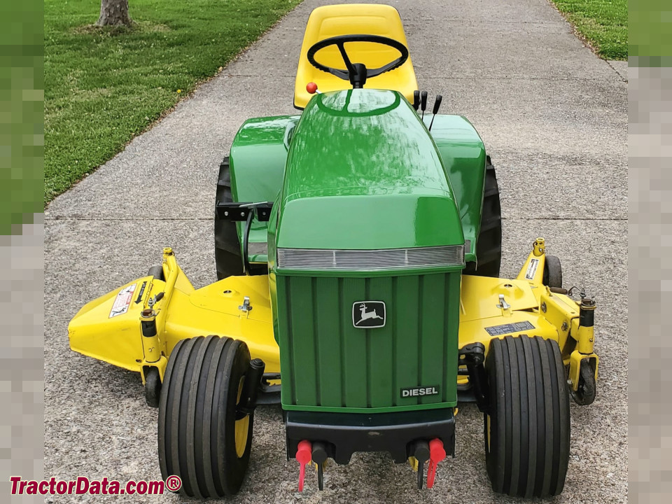 John Deere model 430 garden tractor with mower deck.