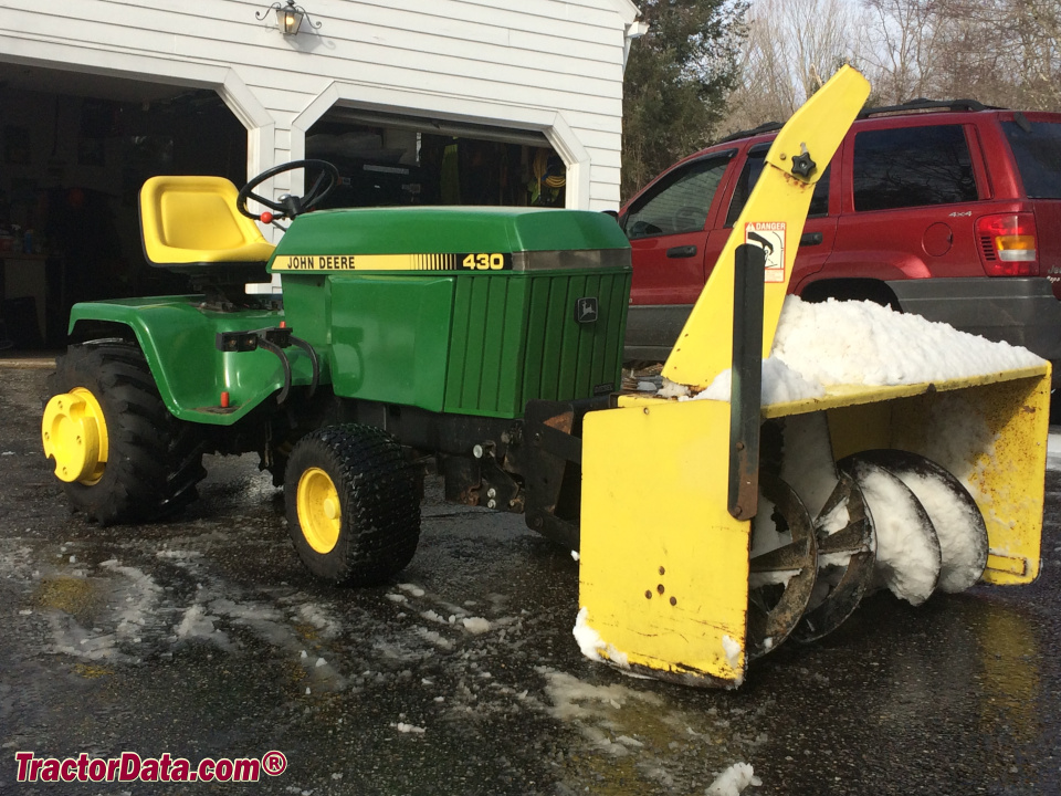John Deere 430 with snowblower.