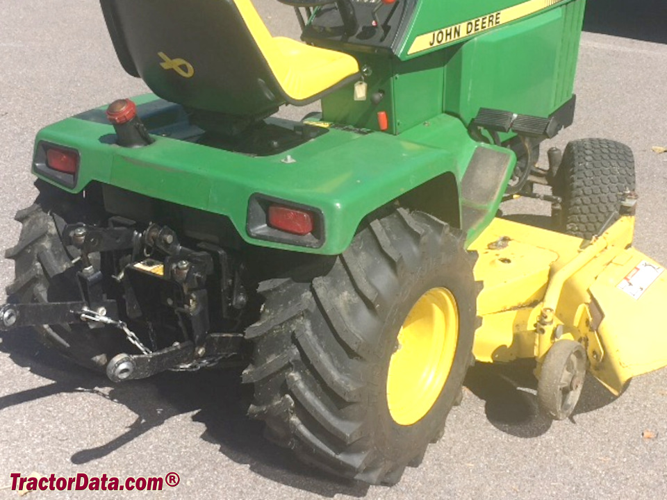 Rear view of the John Deere 430 with three-point hitch.