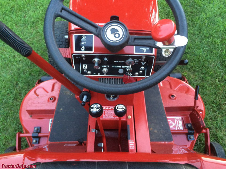 Wheel Horse 10HP 8-speed operator station and controls.