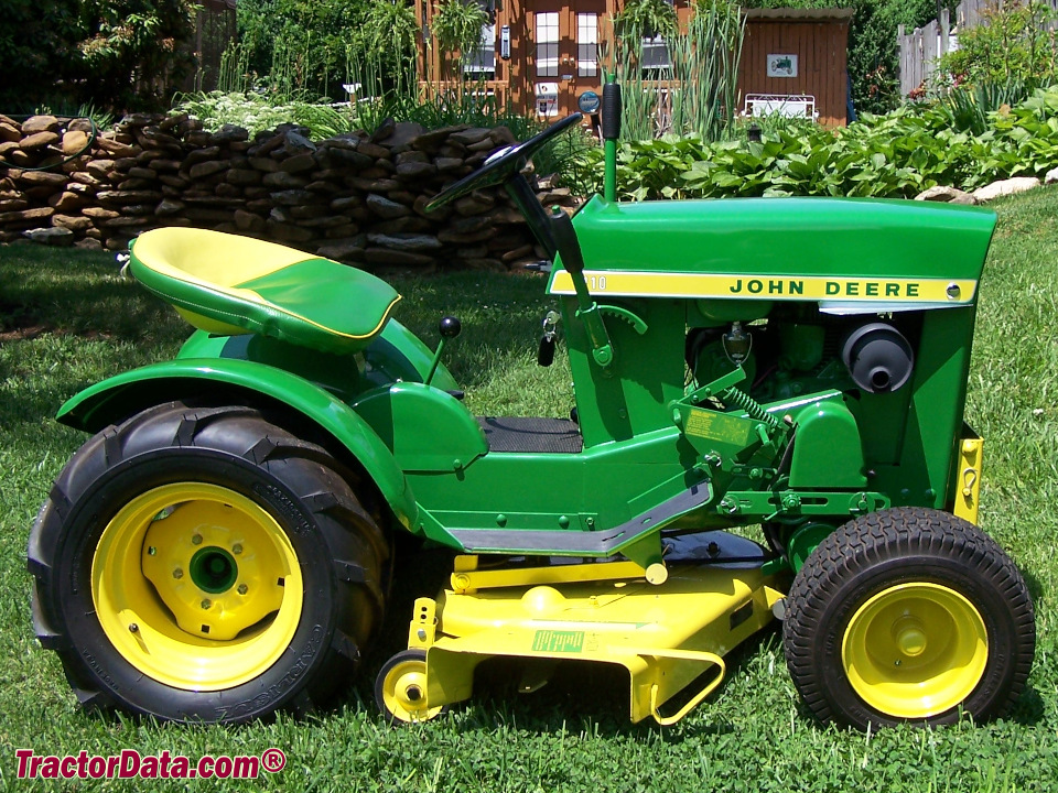 1965 John Deere 110 garden tractor with mower deck.