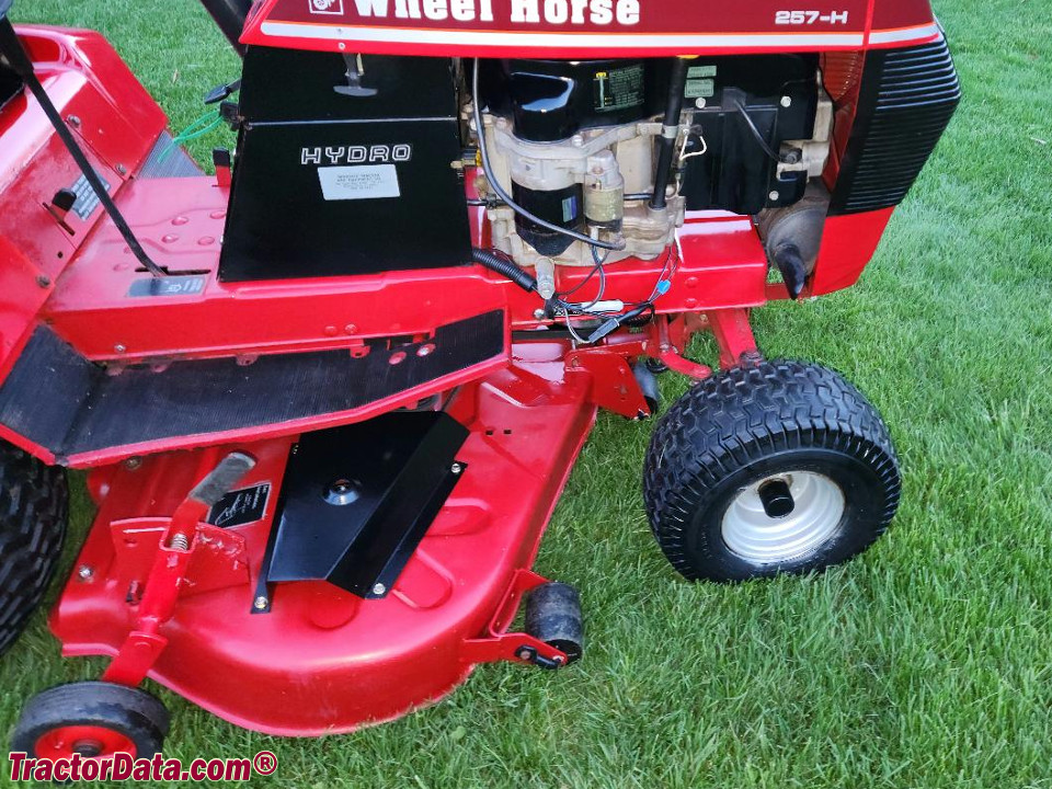Wheel Horse 257-H with 42-inch rear-discharge mower deck.